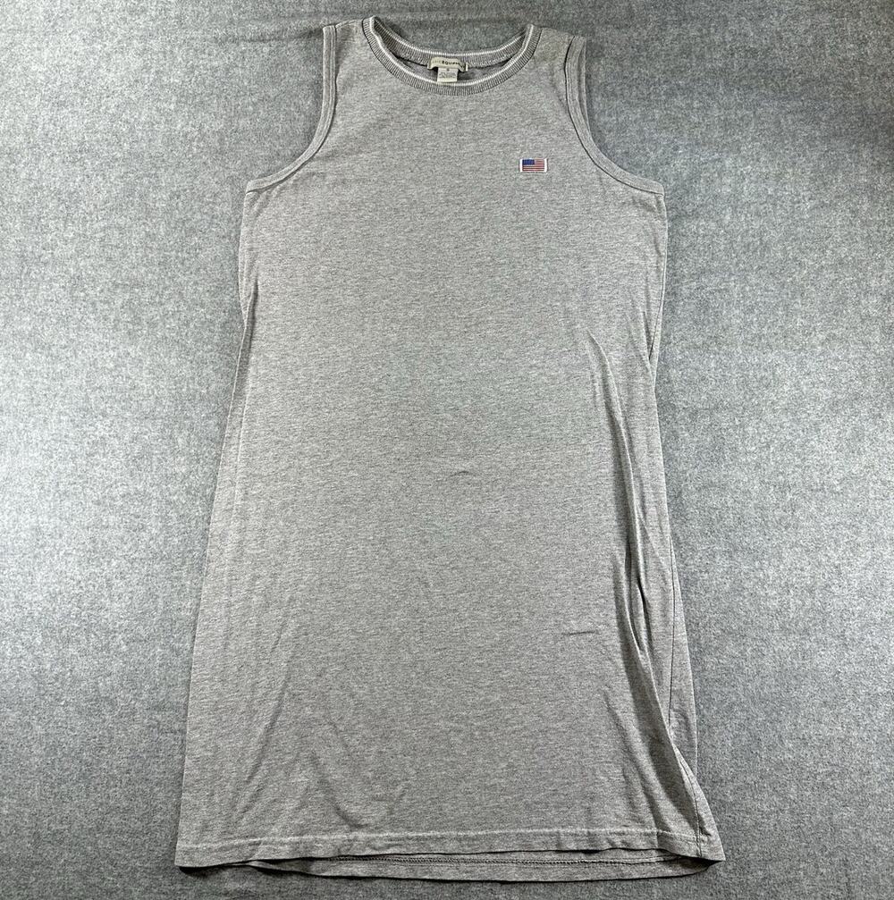 Basic Equipment Vintage Gray Sleeveless Activewear Dress USA Flag S
